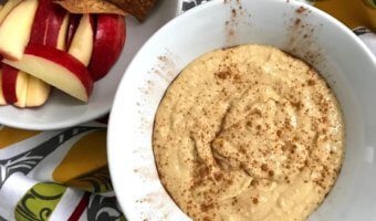 Apple Butter Hummus is a sweet and savory dip perfect for an after-school snack, lunchbox treat, or a spread for any event needing a quick and delicious appetizer.
