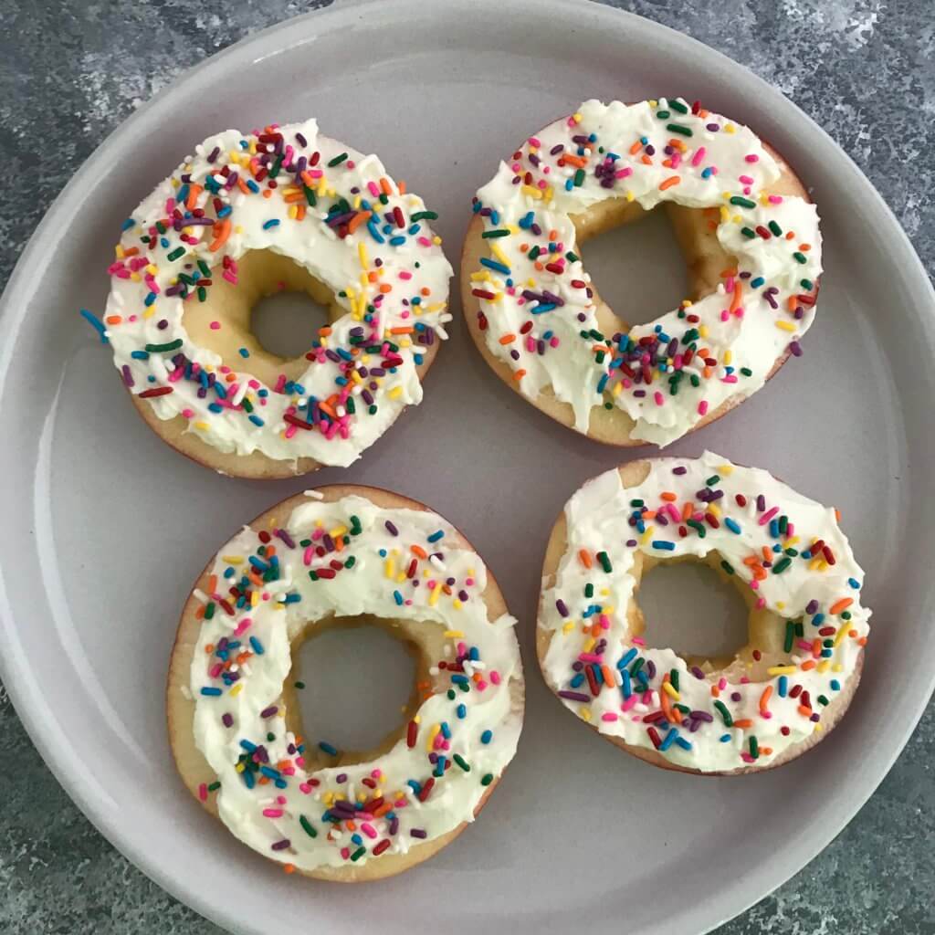 A is for Fresh apple donuts