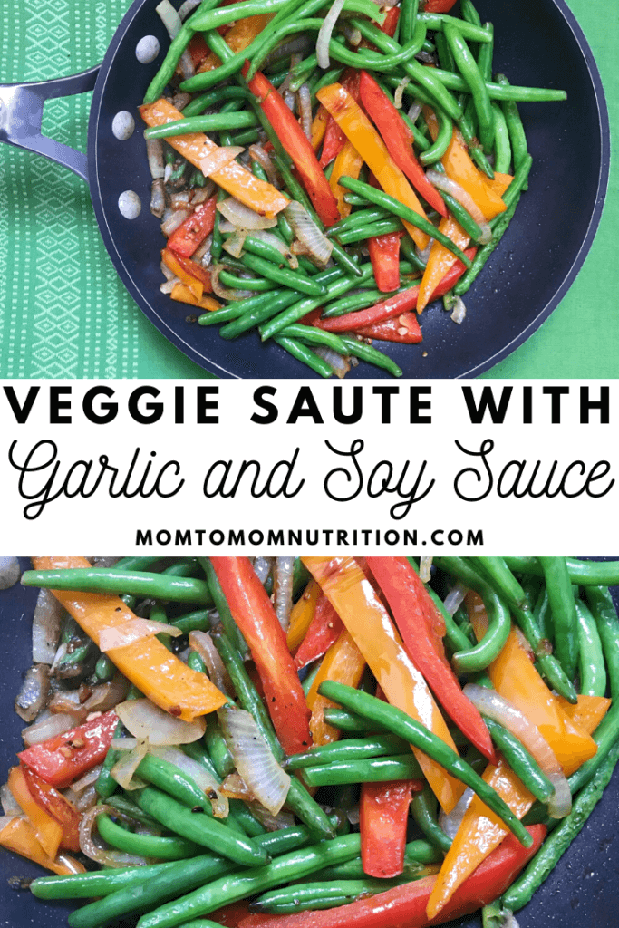 Veggie Sauté with Garlic and Soy Sauce is one simple, fresh side dish made in just under 15 minutes and is customizable with your families favorite veggies! 