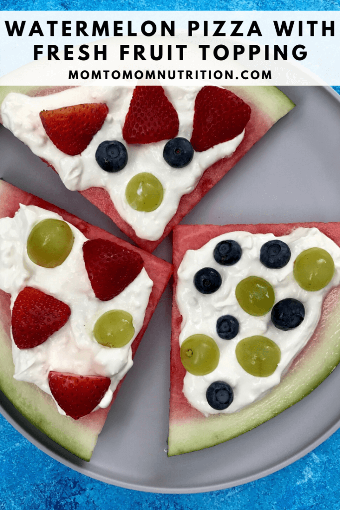 Watermelon pizza with fresh fruit topping is the perfect poolside snack or summertime dessert. Fresh, simple, and light, watermelon pizza is one cool treat!