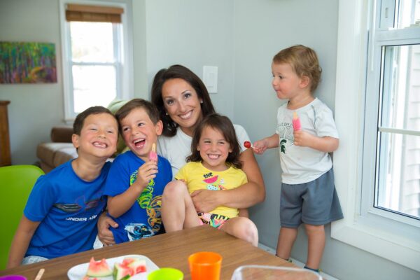 Serbinski Family at the dining table.