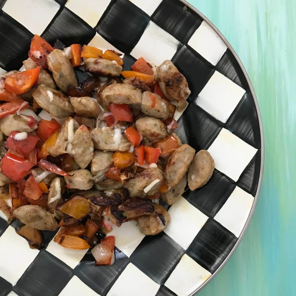 Skillet Sausage and Peppers is a quick, colorful dinner ready in less than 20-minutes. All you need is a few staple ingredients and a hot skillet, and dinner is ready!