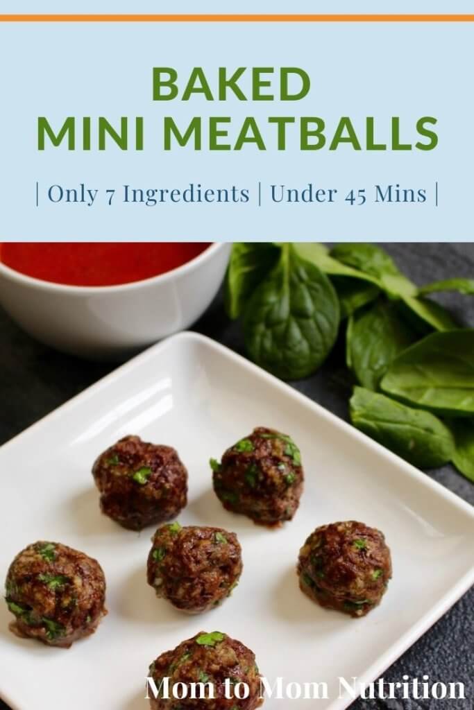 Baked mini meatballs are a staple protein source that can be used in a variety of dishes, like spaghetti, pizza, soup, and sandwiches.