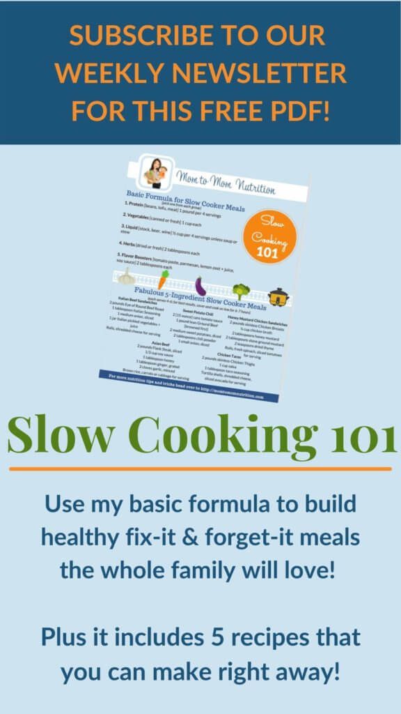 Mom to Mom Nutrition Slow Cooker 101 Freebee