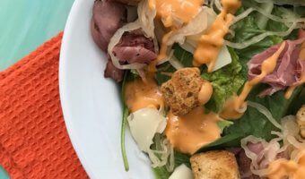 Today’s Homemade Reuben Salad is just that: A Reuben sandwich deconstructed in salad form. Light, good for you, and packed full of nutritious ingredients.