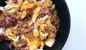 This family favorite Chicken Bacon Ranch Skillet is made with just four ingredients and is ready in under 15 minutes. A winner chicken dinner!