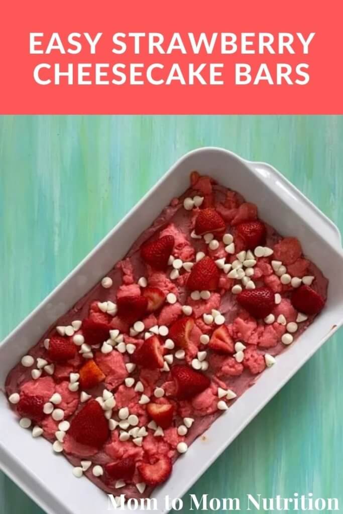 Easy Strawberry Cheesecake Bars are a semi-homemade sweet treat for all ages! A few store-bought ingredients and no cheesecake setting and baking involved. 