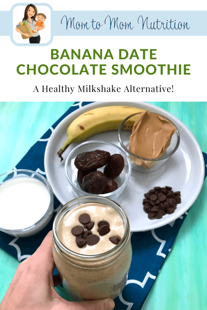 1 (2) - Mom to Mom Nutrition This Banana Date Chocolate Smoothie tastes just like a chocolate milkshake, with some extra good-for-you nutrients like fiber and protein.