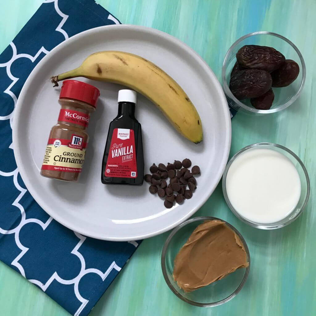 IMG_7524 - Mom to Mom Nutrition This Banana Date Chocolate Smoothie tastes just like a chocolate milkshake, with some extra good-for-you nutrients like fiber and protein.