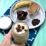 This Banana Date Chocolate Smoothie tastes just like a chocolate milkshake, with some extra good-for-you nutrients like fiber and protein.