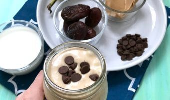 This Banana Date Chocolate Smoothie tastes just like a chocolate milkshake, with some extra good-for-you nutrients like fiber and protein.