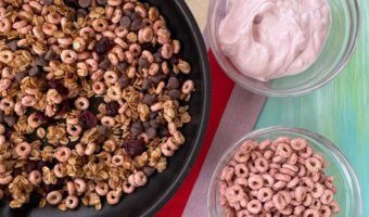Ready in less than 20 minutes, this Chocolate Strawberry Skillet Granola is packed with chocolate and strawberry flavor in every bite.