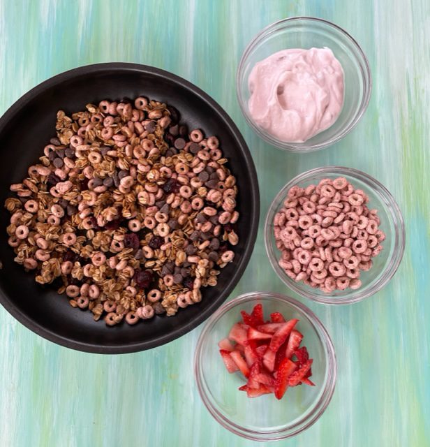 Ready in less than 20 minutes, this Chocolate Strawberry Skillet Granola is packed with chocolate and strawberry flavor in every bite.