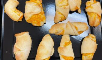 Pumpkin Pie Crescent Rolls are a the perfect holiday dessert or snack. Made with just four ingredients and ready in under twenty minutes. 