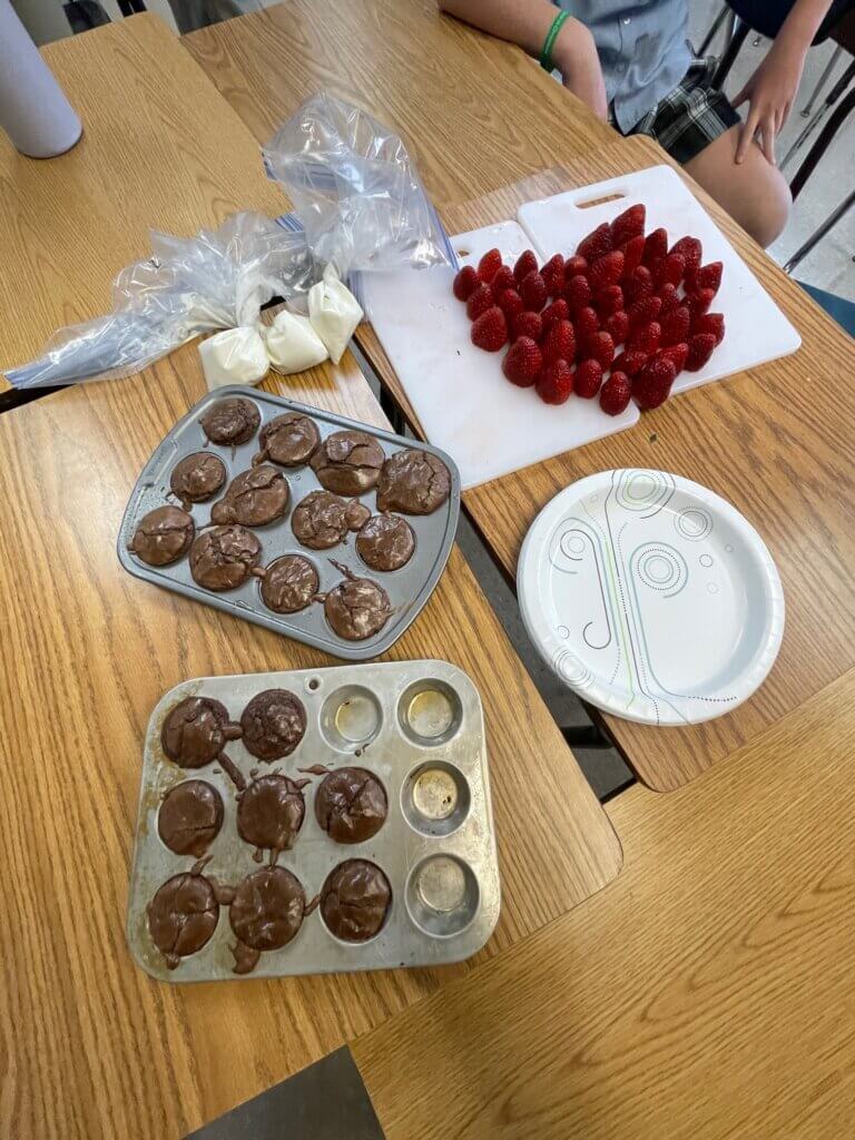 IMG_9088 - Mom to Mom Nutrition Santa Hat Brownie Bites are the perfect Christmas-themed dessert. The taste of chocolate, strawberries, and frosting come together for a simple, festive treat!