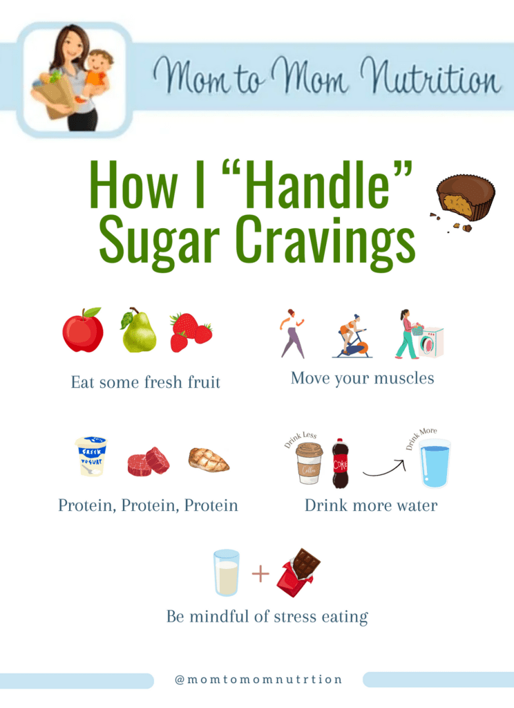 how to “handle” sugar cravings single post - 6-1 - Mom to Mom Nutrition Managing or handling sugar cravings can be just as stressful as the thought of “quitting” sugar all together. Here’s a look at what’s been working for me during this sugar-crazed time of year!