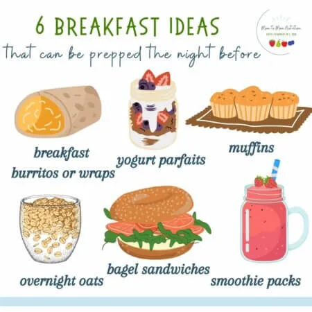 All 6 of these breakfast ideas can be made in advance, and preferably with the help of your kids! If you find yourself short on time in the morning but want a homemade breakfast, then this post is for you! 