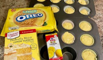 These lemon cheesecake muffins are the perfect easy treat for lemon lovers! Made with just a few simple ingredients including lemon cake mix, they come together quickly for a delicious homemade dessert.