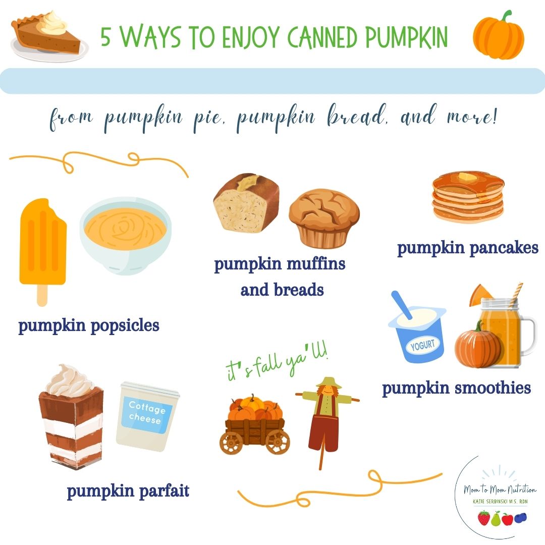 5 Ways to Enjoy Canned Pumpkin FInal - Mom to Mom Nutrition Whether you're looking to add a seasonal touch to your recipes or simply want to incorporate more wholesome ingredients into your diet, here are five ways to enjoy canned pumpkin.