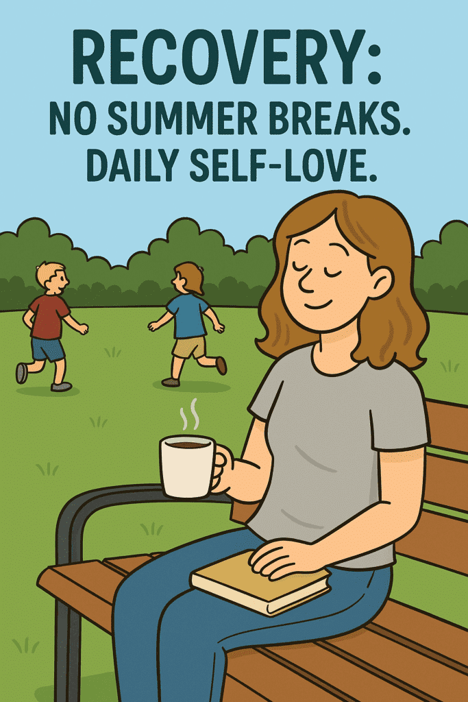 Recovery is self-love in action. It’s daily practice, not perfection. No breaks—just the steady reminder to ask for help when you need it.