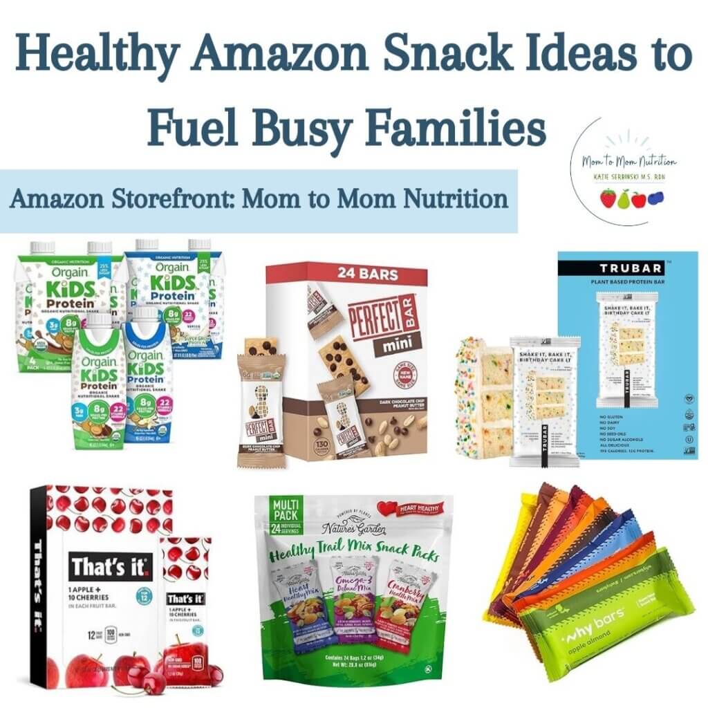 Healthy amazon snack ideas to fuel busy families - Mom to Mom Nutrition Discover my top 5 healthy Amazon snacks for busy moms—from protein bars to kid-friendly drinks—that make smart snacking easy and convenient.