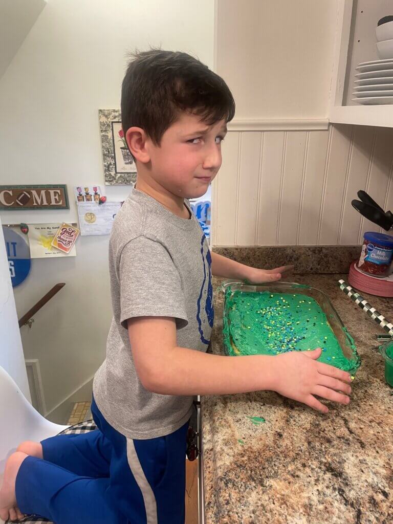 IMG_2482 - Mom to Mom Nutrition We decided to bake a cake. Not for a birthday. Not for a holiday. Not even because company was coming over. Just because.