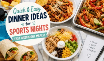 Quick and easy dinner ideas for sports nights — 8 fast, kid-approved meals from a dietitian mom for practice nights, game days, and late dinners.