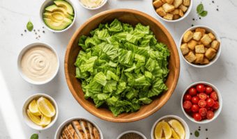 Nana’s Caesar salad dressing is the base of this easy customizable dinner. Build your own Caesar salad bowls with chicken, shrimp, steak, or veggies for a meal that’s quick, fresh, and family-approved.