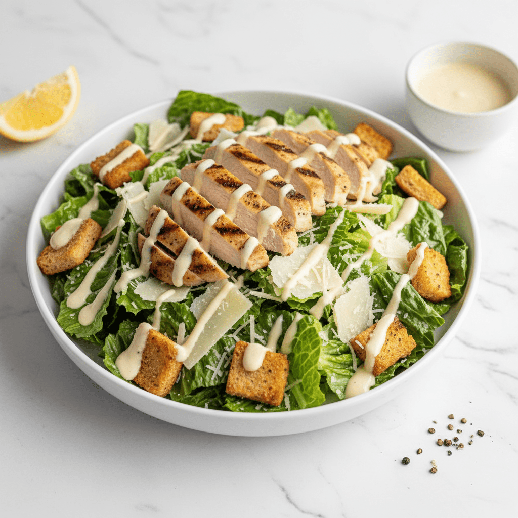 Nana’s Caesar salad dressing is the base of this easy customizable dinner. Build your own Caesar salad bowls with chicken, shrimp, steak, or veggies for a meal that’s quick, fresh, and family-approved.