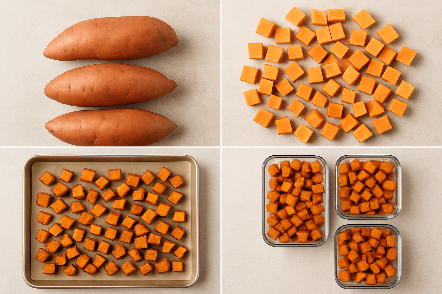 meal prep 1 food sweet potatoes show sweet potatoes raw c - Mom to Mom Nutrition Hate meal prep or feel like you don’t have time? Try this realistic “meal prep lite” approach for busy moms to make dinner easier without spending hours cooking.