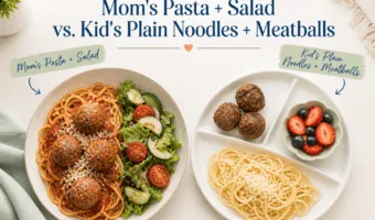 Stop making two dinners. Learn the simple “same dinner, different plate” method to feed picky eaters without extra stress.