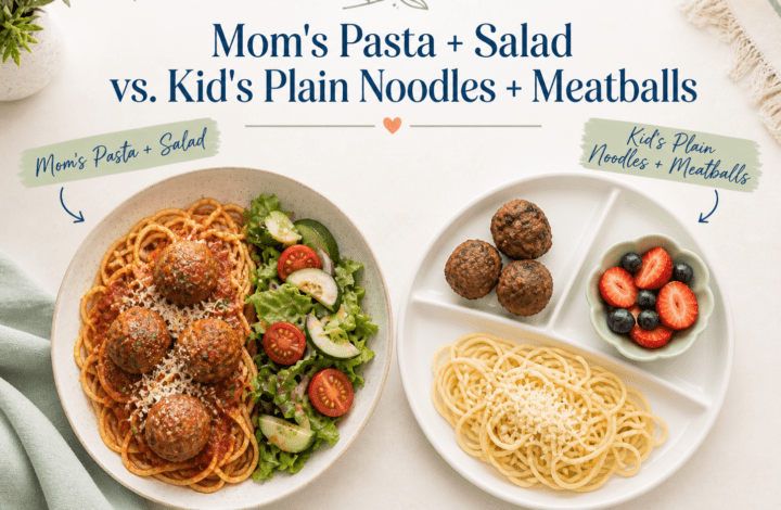 Stop making two dinners. Learn the simple “same dinner, different plate” method to feed picky eaters without extra stress.