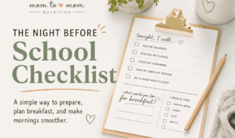 A free printable night-before school checklist for kids — backpack, clothes, homework, lunch, and the breakfast question that fixed our mornings.