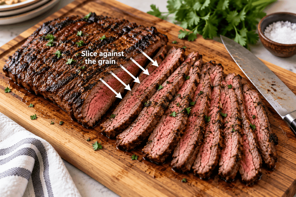 - Mom to Mom Nutrition Broiled flank steak is the easiest steak dinner of the week: a 4-ingredient marinade, 12 minutes under the broiler, no grill required. From a dietitian mom of four.